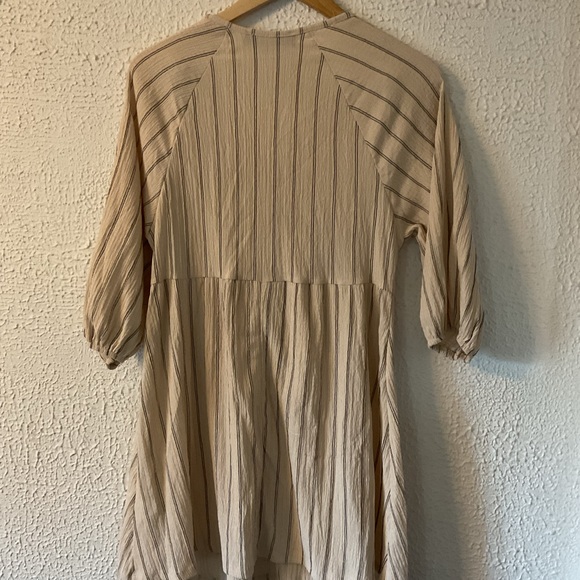 Primark Cream V-Neck Striped Boho Dress - Picture 3 of 5